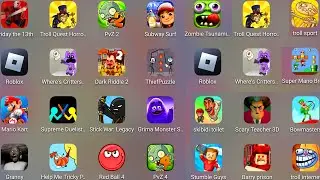 Troll Quest Internet,Thief Puzzle,Granny,Dark Riddle 2,Help Me Tricky Story,Troll Quest Sports,PvZ 3