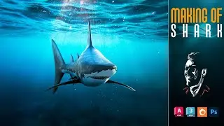 Making of the SHARK Modeling, Unwrapping, Mapping, Rigging & Animating 🦈 #edit #youtubeshorts Part-1