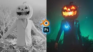 I created Halloween Photo Manipulation using Blender And Photoshop | Speed Art for 