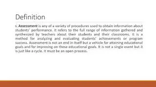 Assessment