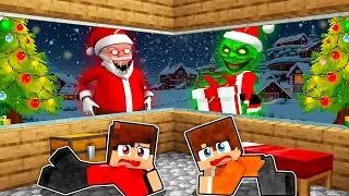 HIDING FROM THE GRINCH and SANTA CLAUS in Minecraft!