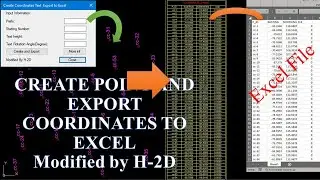 Create Point and Export Coordinates to Excel File- Unlimited Q'ty