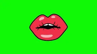 Animated Red Lips Green Screen | Different Animated Lips Green Screen | Everything Green Screen