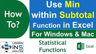 How to use Min within Subtotal Function in Microsoft Excel | Learn in 5 Minutes