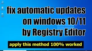 Disable windows auto update using Registry Editor || windows auto update stop by regedit