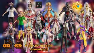 Characters 3d model pack pubg mobile prisma3d Blender bon fbx obj free download