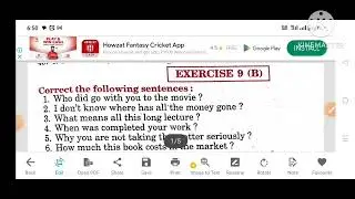 Syntax Exercise 9 B