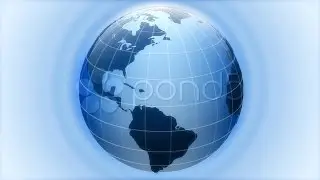 Blue Rotating Globe. Stock Footage