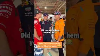 Max Verstappen and Lando Norris make Fun of Charles Leclerc's Pants 