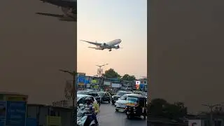 Emirates Boeing 777-200LR landing on runway 09 at Mumbai Airport in Evening Golden Hour | 