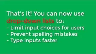 How to create drop-down lists in Excel in 1min
