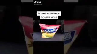 Колонки в актовом зале. Басы разорвали пачку чипсов)