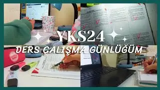 yks24 ders çalışma günlüğüm #5 ✨️, benimle birlikte 1 gün, ayt-tyt çalışmalarım, pes etmek yok!