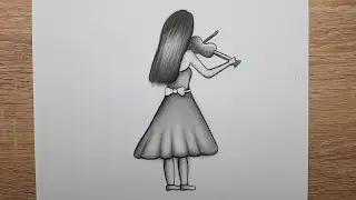 Keman Çalan Kız Çizimi Kolay Karakalem Çizimleri Adım Adım Nasıl Çizilir