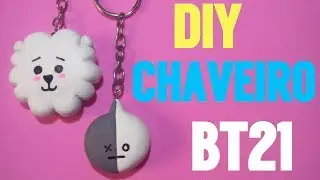 ♡ Diy material escolar - Como fazer chaveiro do BT21 - DIY KPOP ♡