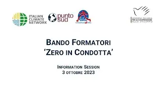 Info session bando formatori " Zero in Condotta"