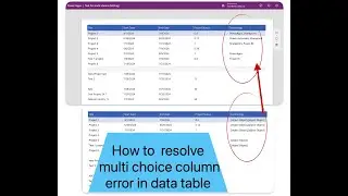 How to resolve multi choice filed error in data table in PowerApp