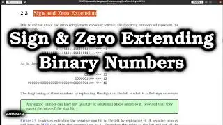 Signed and Unsigned Binary Number Extension