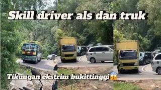 Bus als skill driver truk tikungan ekstrim😱