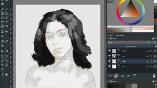 How to paint a digital portrait! Part 1 Digital painting process video.
