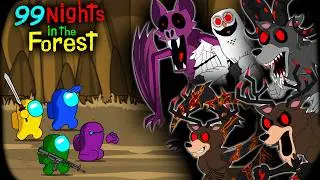 Among Us vs 99 Night in the Forest Roblox Monsters || ANIMATION