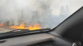 Трава горит