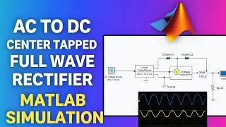Full Wave Rectifier Using Center Tapped Transformer in MATLAB(offline)Simulink | AC to DC Conversion