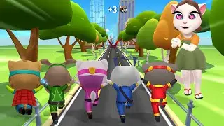 Talking Tom Hero Dash & Squid Doll Angela , Hero's Mission