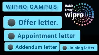 what is wipro Addendum letter, offer letter, appointment and Joining letter || Wipro new update.