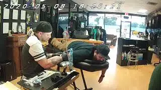 Donny inking at inkshop