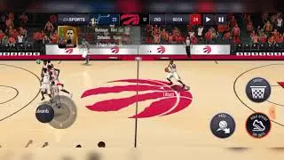 NBA Live mobile basketball jazz vs raptors/Damian Lillard full court shot