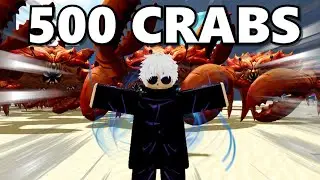 500 CRAB BOSSES VS GOJO in The Strongest Battlegrounds