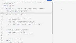 The C program to find out the roots of a quadratic equation | Easy C Programming tutorial