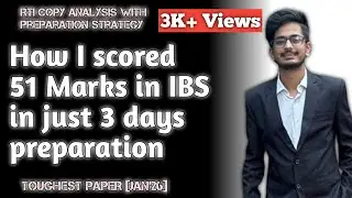 CA Final IBS Strategy | IBS Certified Copy Analysis | 3 Days IBS Preparation Strategy |