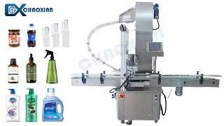 Máquina taponadora automática de botellas con alimentador de tapas