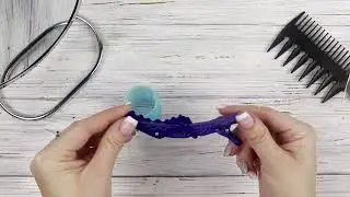 Бигудь голубой и зажим
