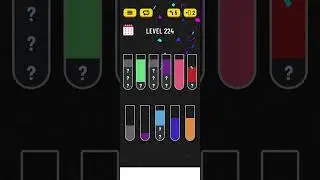 Water sort puzzle level 224 #walkthrough #watersortpuzzlegame #watersortpuzzle