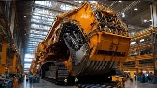 Extremely Fast Welding Machines & Heavy Equipment. Mass Production Processes In Automotive Industry.