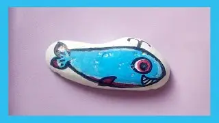 Как нарисовать кита на камне