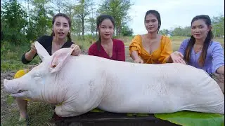 Wow cook pork recipe in my big family - Amazing video