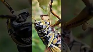 Eastern Lubber Grasshopper Eating Crape Myrtle Leafs