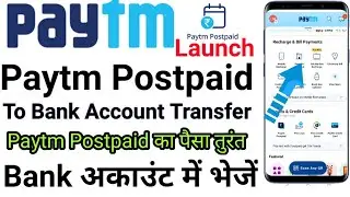 Paytm Postpaid To Bank || Rent On Paytm Postpaid || Paytm Postpaid Money Transfer To Bank