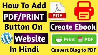 How to Convert a Blog Post into a PDF in Hindi | How To Add Print Option on WordPress Blog Posts