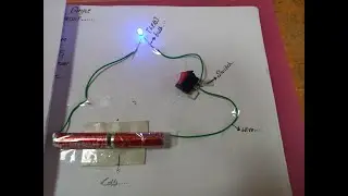 Turn on LED using two battery cells (1.5v+1.5v=3V) and Switch.