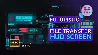 Futuristic Quantum Computer File Transfer Animation | Sci-Fi Tech Interface