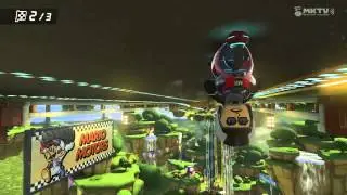 Wii U - Mario Kart 8 - Mario Circuit: Hit by many things lol.