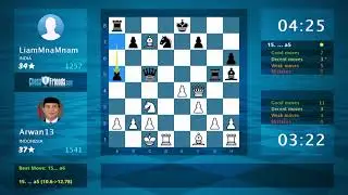 Chess Game Analysis: Arwan13 - LiamMnaMnam : 1-0 (By ChessFriends.com)