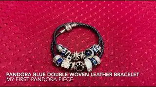 Pandora Blue Double Woven Leather Bracelet