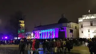Lithuania independence day 2018 (16th of Feb) at Vilnius Cathedral