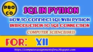INTRODUCTION TO SQL CONNECTION